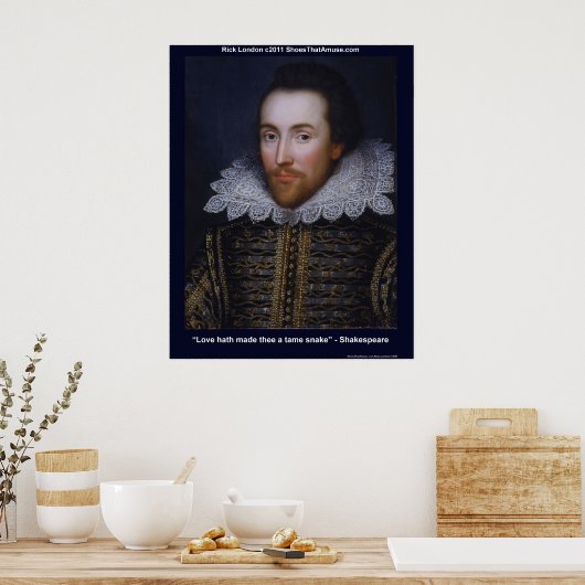 Shakespeare Tame Schlange Liebe Zitat Poster druck (Küche)