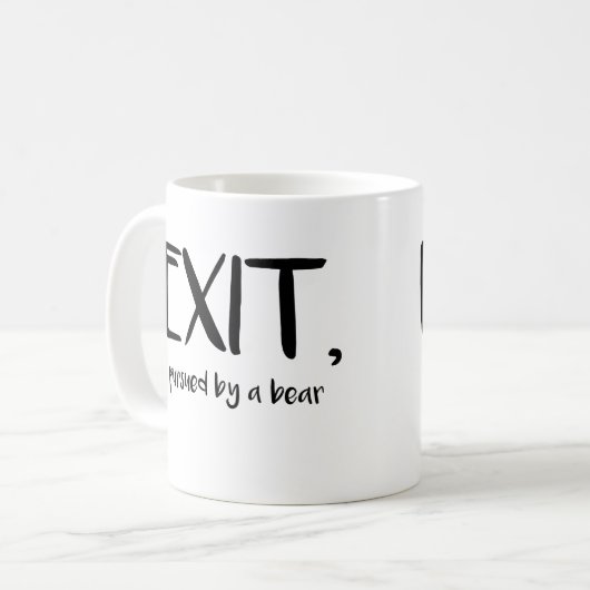 Shakespeare Tasse Exit mit einem Bärenbuchgeschenk (Vorderseite Links)