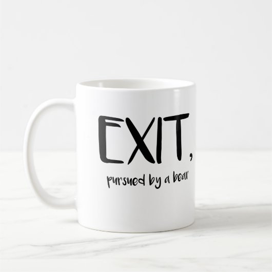 Shakespeare Tasse Exit mit einem Bärenbuchgeschenk (Links)