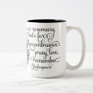 Shakespeare-Tasse, Rosemary für Erinnerung, Hamle Zweifarbige Tasse