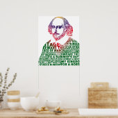 Shakespeare-Textentwurf für grünen Farbverlauf Poster (Küche)