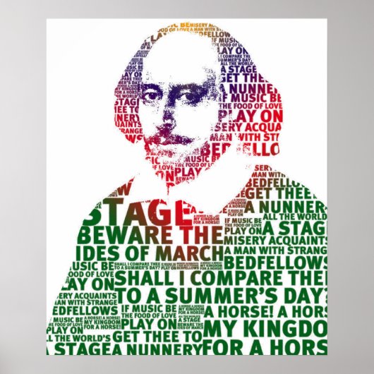 Shakespeare-Textentwurf für grünen Farbverlauf Poster (Vorne)