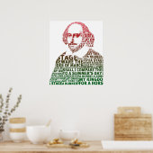 Shakespeare-Textentwurf für roten Gradienten Poster (Küche)
