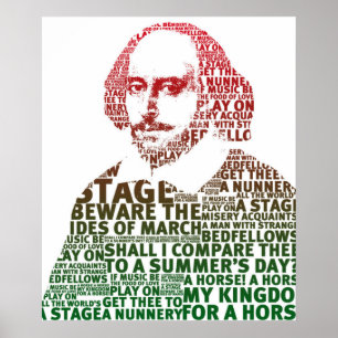 Shakespeare-Textentwurf für roten Gradienten Poster