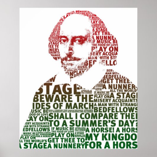Shakespeare-Textentwurf für roten Gradienten Poster (Vorne)