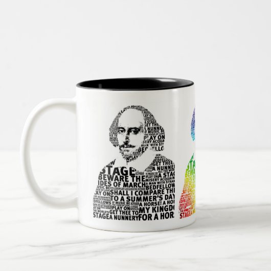 Shakespeare Textentwurf Zweifarbige Tasse (Links)