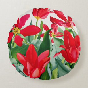 Shakespeare-Tulpen Rundes Kissen