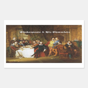 Shakespeare u. seine Charakter-Aufkleber Rechteckiger Aufkleber