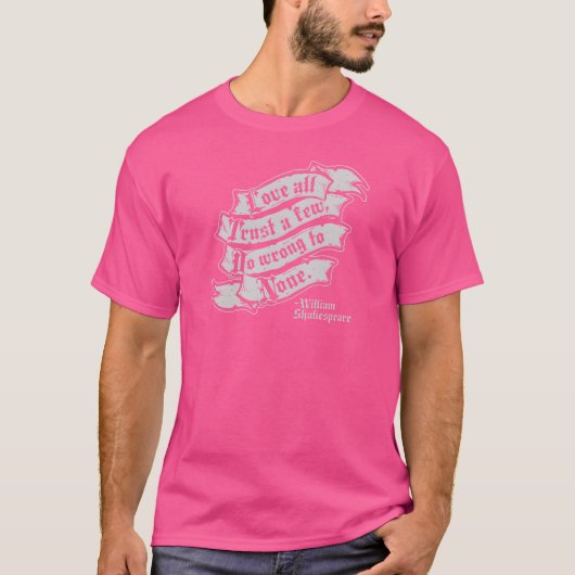 Shakespeare Über Liebe retro T-Shirt (Vorderseite)
