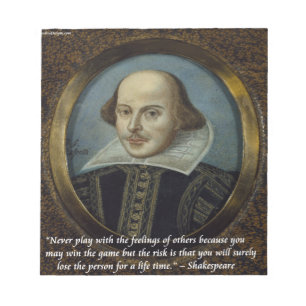 Shakespeare und sein berühmtes Zitat über Gefühle Notizblock