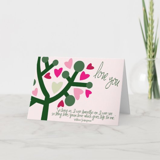 Shakespeare Valentine Love Hearts Card Feiertagskarte (Vorderseite)