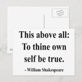 Shakespeare Zitat 8a Postkarte (Vorne/Hinten)