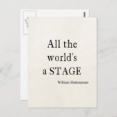 Shakespeare-Zitat Alle Zitate einer Bühne der Welt Postkarte (Vorne/Hinten)