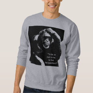 Shakespeare Zitat Denken Affen Pop Kunst Männer Sweatshirt
