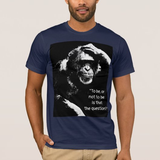 Shakespeare Zitat Denken Affen Pop Kunst Männer T-Shirt (Vorderseite)