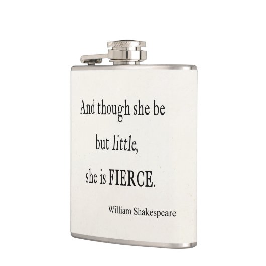 Shakespeare-Zitat ist sie kleine aber heftige Flachmann (Links)