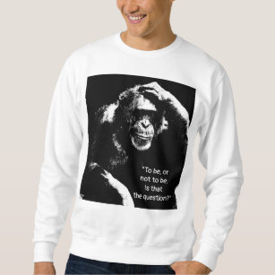 Shakespeare Zitat Pop Kunst Denken Affen Männer Sweatshirt