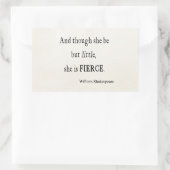 Shakespeare Zitat sie ist wenig, aber scharfe Zita Rechteckiger Aufkleber (Tasche)