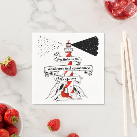 Shakespeare zitieren Lighthouse-Illustration Serviette (Beispiel)