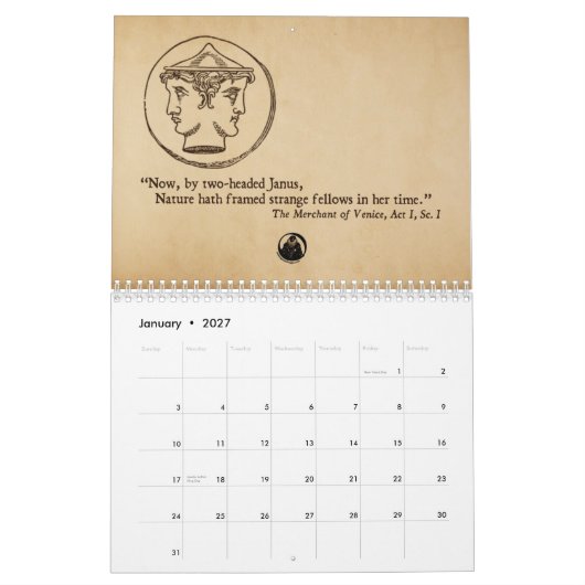 Shakespeare zitiert jährlichen Kalender (Jan 2027)
