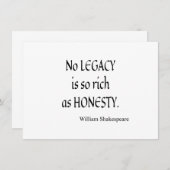 Shakespeare zitiert kein so reiches Vermächtnis wi (Vorne/Hinten)