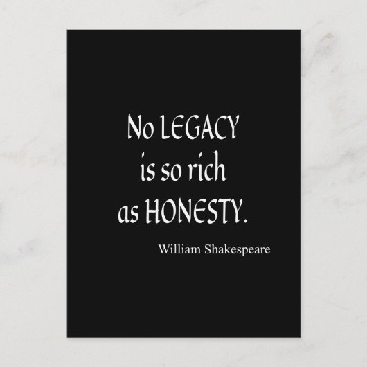 Shakespeare zitiert kein so reiches Vermächtnis wi Postkarte (Vorderseite)