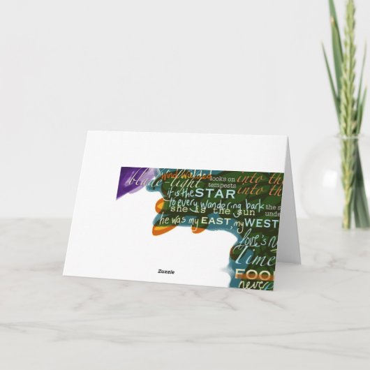 Shakespeare zitiert Liebe-Poesie-Dunkelheit Karte (Rückseite)