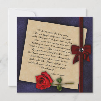Shakespearean Rose Gothic Wedding Einladung