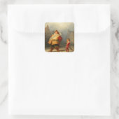 Shakespeares Falstaff and Boy Quadratischer Aufkleber (Tasche)