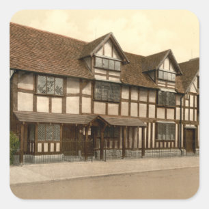 Shakespeares Geburtshaus, Stratford-upon-Avon Quadratischer Aufkleber