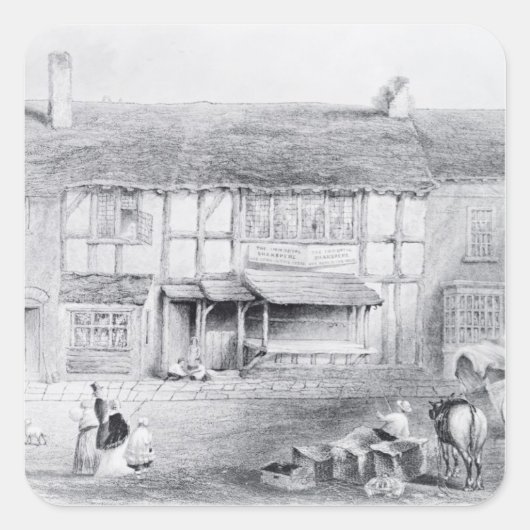 Shakespeares Geburtsort Quadratischer Aufkleber (Vorderseite)
