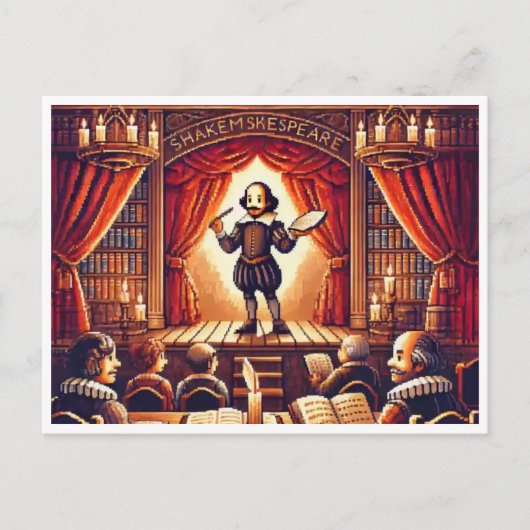 Shakespeares Geburtstag - 16-Bit Feiertagspostkarte (Vorderseite)