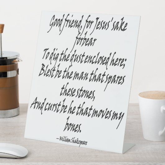 Shakespeares Grave Robbers Epitaph und Fluch 1 Sockelschild (In Situ)
