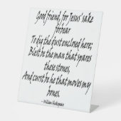 Shakespeares Grave Robbers Epitaph und Fluch 1 Sockelschild (Vorderseite)