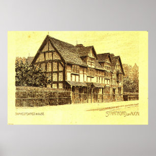 Shakespeares Haus Stratford auf Avon Poster