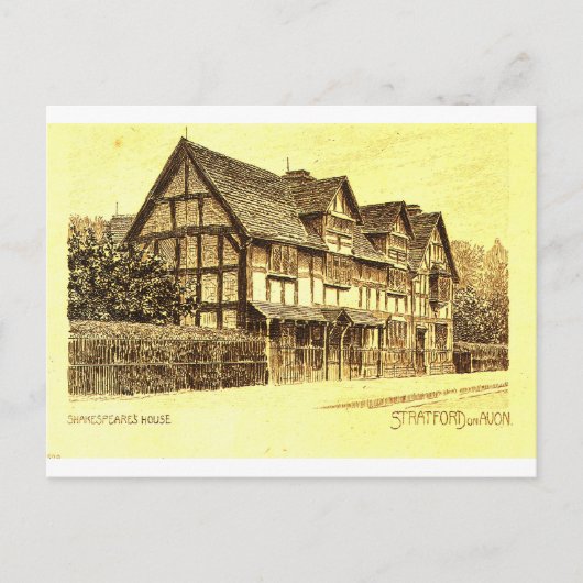 Shakespeares Haus Stratford zu Avon Postkarte (Vorderseite)