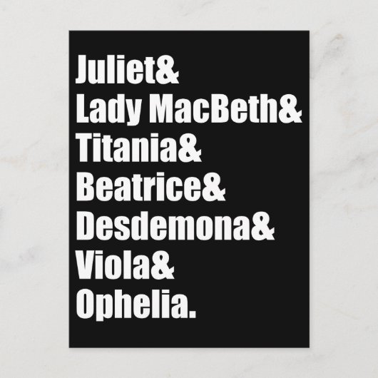 Shakespeares Ladys Postkarte (Vorderseite)