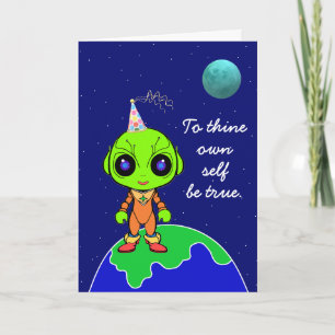 Shakespearesche Alien-Geburtstagskarte von Jo Imag Ankündigung