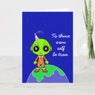 Shakespearian w/ Alien Birthday Card by Jo Images Ankündigung