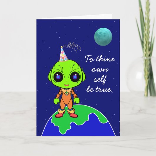Shakespearian w/ Alien Birthday Card by Jo Images Ankündigung (Vorderseite)