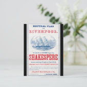 Shakespere Clipper Segelschiff 1861 Postkarte (Stehend Vorderseite)