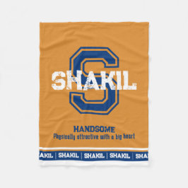 Shakil Name bedeutet Sport monogramm goldblau Fleecedecke