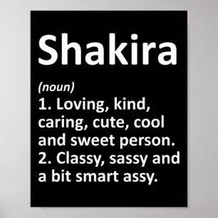 Shakira Definition Personalisierter Name Lustiger Poster