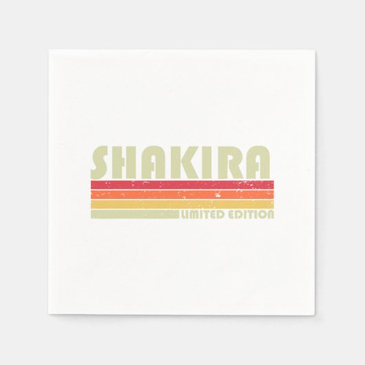 SHAKIRA Name Personalisiert Retro Vintage 80er 90s Serviette (Vorderseite)