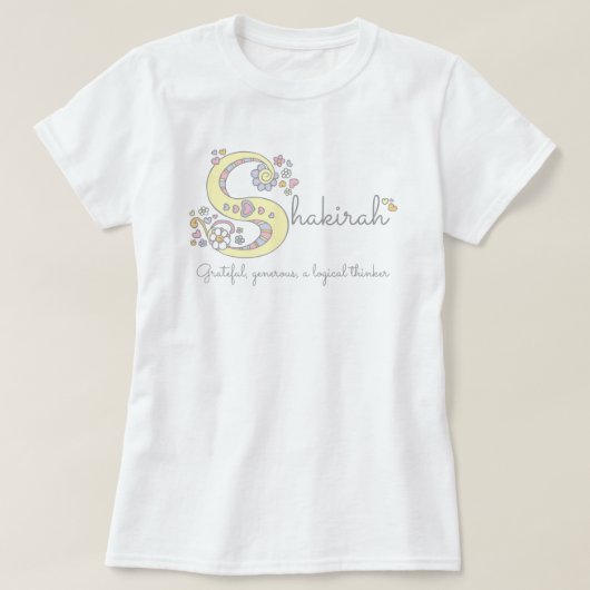 Shakirah Girls Name & Bedeutung monogramm T - Shir T-Shirt (Design vorne)