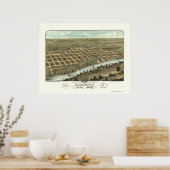 Shakopee, MN Panorama Karte - 1869 Poster (Küche)