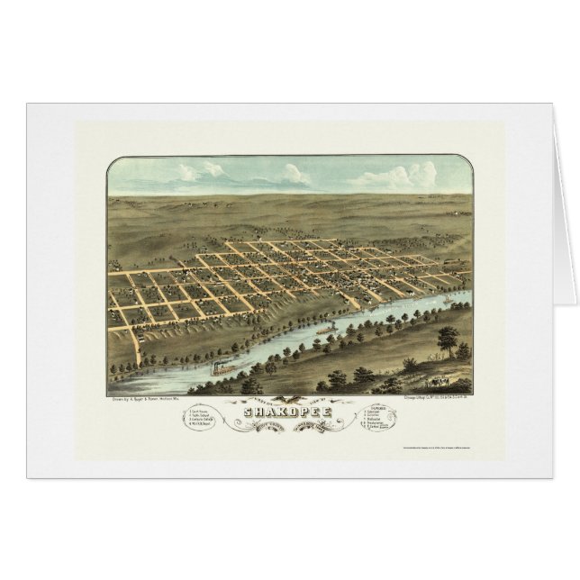 Shakopee, panoramische Karte Mangans - 1869 (Vorderseite (Horizontal))