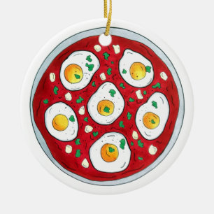 Shakshouka Shakshuka Gewürzige Eier Tomaten Keramik Ornament