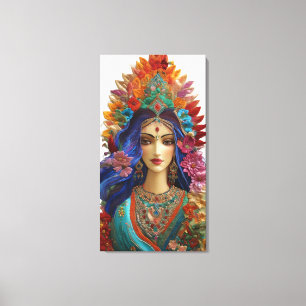 Shakti: Die göttliche Frau - lebendiger 5D Impasto Leinwanddruck