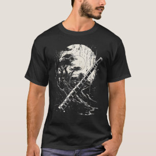 Shakuhachi Japanisch Bamboo Flute Japanisch Art Di T-Shirt